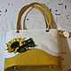 Leather yellow bag "Sunflower". Tote Bag. Leather  Art  Phantasy. My Livemaster. Фото №4
