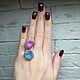 Quartz Druse ring, Crimson ring with two stones. Rings. Irina Moro. Online shopping on My Livemaster.  Фото №2