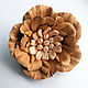 Brooch leather Beige and peach flower with pearls. Brooches. Shagree (Shagree). My Livemaster. Фото №4
