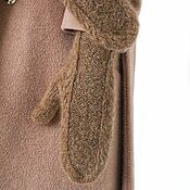 Аксессуары handmade. Livemaster - original item Women`s knitted mittens of light brown color.. Handmade.