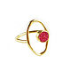 Ring with red agate, golden ring circle with agate. Rings. Irina Moro. Online shopping on My Livemaster.  Фото №2
