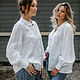  linen blouse with long sleeves. Blouses. Авторская льняная одежда 
Elena Golovina. My Livemaster. Фото №5