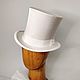 White satin top hat with 'Lady' veil for wedding, Sombreros de la boda, St. Petersburg,  Фото №1