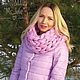 Снуд из толстой мериносовой пряжи лилового цвета, Снуды, Москва,  Фото №1