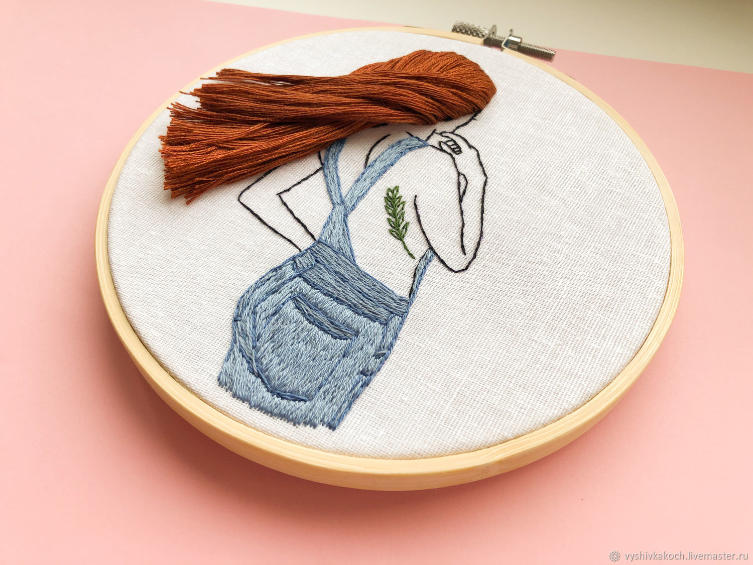 Мастер-класс: Вышивка гладью Девушка с объемными волосами – купить на ...