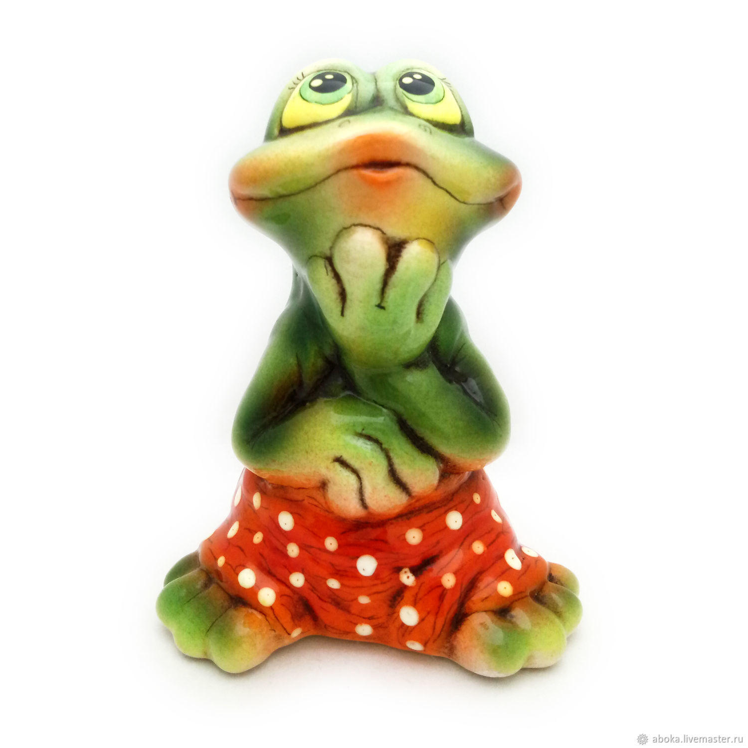 Ceramic figurine ' Frog in shorts', Figurines, Balashikha,  Фото №1