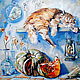 Картина с котом.Картина с рыжим котом.Картина с котиком.Картина кот, Картины, Таганрог,  Фото №1