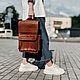 Кожаный рюкзак "Дэнди" в коньячном цвете цвете. Рюкзаки. Heisen. Интернет-магазин Ярмарка Мастеров.  Фото №2
