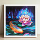 Oil painting with koi fish 'Magic pond' 40/40 cm, Pictures, Sochi,  Фото №1