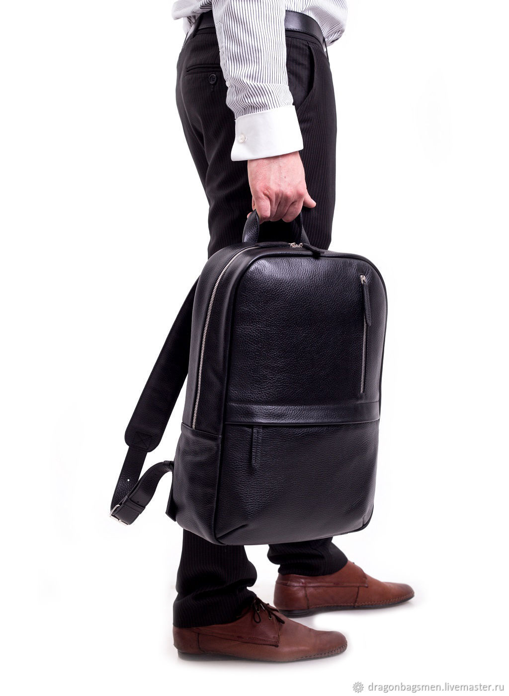 Leather backpack for men 'Tyler' (Black), Men\\\'s backpack, Yaroslavl,  Фото №1