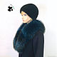 Luxurious blue fur detachable collar boa raccoon fur. Collars. Mishan (mishan). My Livemaster. Фото №4