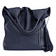 Large Bag Leather Bag Package Shopper T-shirt Blue Bag. Sacks. BagsByKaterinaKlestova (kklestova). My Livemaster. Фото №4