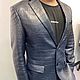 Men's jacket, made of genuine crocodile leather, in dark blue color!. Jackets for men. SHOES&BAGS. My Livemaster. Фото №6