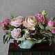 Композиция с цветами из холодного фарфора в керамической ракушке. Цветы. Fiore Spell. Интернет-магазин Ярмарка Мастеров.  Фото №2