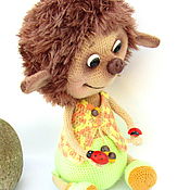 Toy knitted Teddy bear brown bear