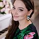 Серьги с кристаллами и цветами - Лилии. Серьги классические. Елена (Plugatyrenko). Ярмарка Мастеров.  Фото №4