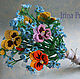 A bouquet of beaded flowers. ' Nezabudkovy mood!', Bouquets, Moscow,  Фото №1