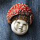 Brooch-pin: The muhomorchikom. Brooches. trouvaille-1. Online shopping on My Livemaster.  Фото №2