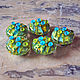 Бусина лэмпворк "Волшебная роса. Зеленый, аква". Бусины. Natalia Korolyuk lampwork beads. Интернет-магазин Ярмарка Мастеров.  Фото №2