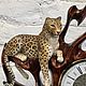 Часы каминные "леопарды". Часы каминные. Бронзовый век (bronze-age). Интернет-магазин Ярмарка Мастеров.  Фото №2