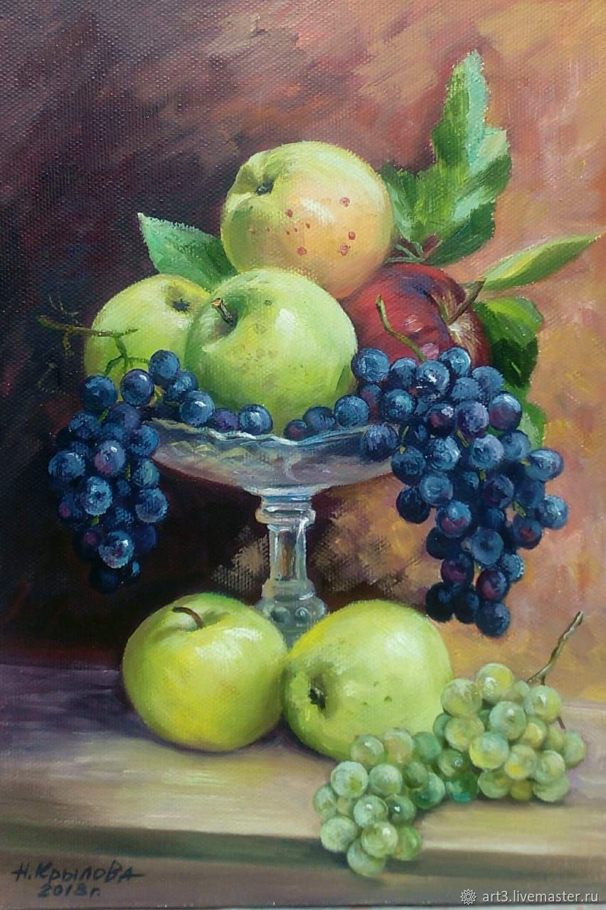 Ваза с фруктами картина