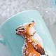 Кружка из полимерной глины лиса. Кружки и чашки. Lovely_fox_art. Ярмарка Мастеров.  Фото №4