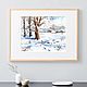 Watercolor painting 'Frosty morning in the village.'. Pictures. Senchilova Evgenia. My Livemaster. Фото №6
