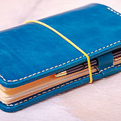 Канцелярские товары handmade. Livemaster - original item Leather diary with elastic band with pockets size A5 