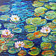 Painting Pond with water lilies oil paints on canvas, Pictures, Krasnodar,  Фото №1