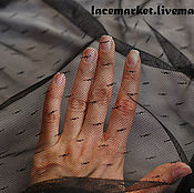 Ткани ручной работы. Ярмарка Мастеров - ручная работа Эластичная черная сетка с полосками, 0.5 м (021-005-101). Handmade.