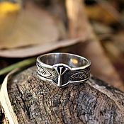 Украшения handmade. Livemaster - original item Ring with rune Algiz silver. Handmade.