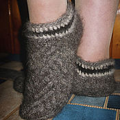Аксессуары handmade. Livemaster - original item Women`s knitted slippers Mist. Handmade.