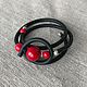 Decoration Svetlana Boiko Voronezh. Handmade jewellery to buy in the online shop at the Fair Masters. Rubber bracelet natural stones jewelry Set red and black rubber bracelet
