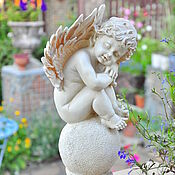 Дача и сад handmade. Livemaster - original item Angel on a sleeping ball made of polyresin for garden decor. Handmade.