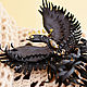 Black Brooch Firebird leather crown gift for the woman. Brooches. flowersstyle (flowersstyle). My Livemaster. Фото №6