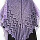 Knitted shawl made of mohair, Down shawl with openwork lilac knitting needles. Shawls. Lace Shawl by Olga. Online shopping on My Livemaster.  Фото №2