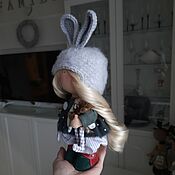 Куклы и игрушки handmade. Livemaster - original item Bolshenozhka Bunny author`s doll Textile Doll interior. Handmade.