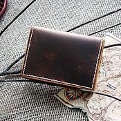 Сумки и аксессуары handmade. Livemaster - original item Small wallet leather brown. Handmade.