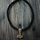 pendant on a leather cord ,the Hammer of Thor, Ring, Volgograd,  Фото №1
