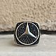Серебряное кольцо-печатка с эмблемой Mercedes-Benz — стиль и статус. Кольцо-печатка. Ювелирная студия Silver Monarh. Интернет-магазин Ярмарка Мастеров.  Фото №2