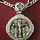 Серебряный православный образок «Распятие Христово с предстоящими»