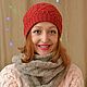 Шапка бини из мериноса винного цвета. Шапки. Татьяна Олейник САМА ВЯЖУ. Интернет-магазин Ярмарка Мастеров.  Фото №2