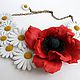 Necklace leather Daisy and poppy, Necklace, Moscow,  Фото №1