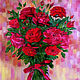 Oil painting Pink roses as a gift to your girlfriend, Pictures, Moscow,  Фото №1