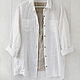 Order White women's shirt made of 100% linen. etnoart. Livemaster. . Shirts Фото №3