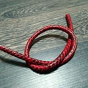Материалы для творчества handmade. Livemaster - original item Python leather cord, Burgundy color, length 50 cm, thickness 0.6-0.7 mm.. Handmade.