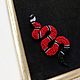 Order Red Snake Brooch. Red brooch on your coat. Only_you_byElena. Livemaster. . Brooches Фото №3