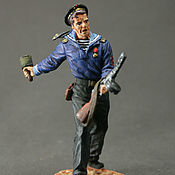 Куклы и игрушки handmade. Livemaster - original item Tin soldier 54 mm. ekcastings. WWII Krasnoflotets with PPSH. Handmade.