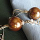Earrings 'Bronze color' Large balls Pearls Majorca, Earrings, Moscow,  Фото №1