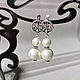 Women's pearl earrings cotton white. Earrings. Jewelry and accessories by IRIS. My Livemaster. Фото №5